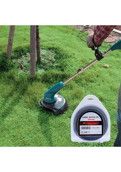 Motorlu Tırpan Kare Misina 3.5 mm 37 Metre Çim Ot Biçme Teli Extra Güçlü Profesyonel 3 Adet fırsatları