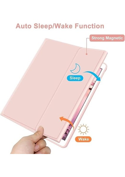 Galaxy Tab A9 8.7inç X110 ile Uyumlu Kılıf Kablosuz Klavyeli Case Mobax X113 X115 X117 Pembe Açık fırsatları