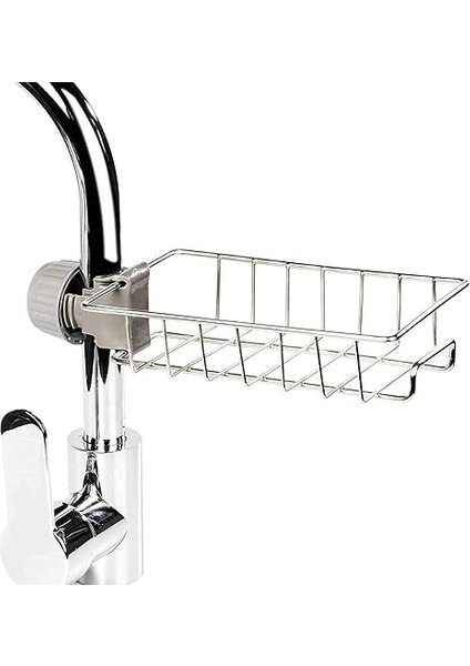 Çelik Drenajlı Mutfak Musluk Üstü Raf | Sabunluk, Süngerlik ve Deterjanlık Organizer, Portatif Ağır Hizmet Tipi Mutfak Düzenleyici fırsatları