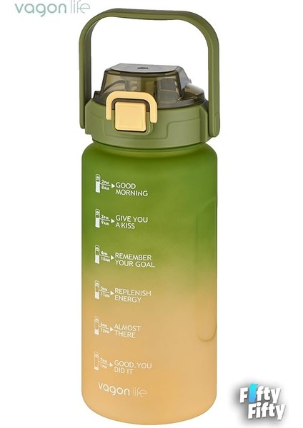 2'li Ekonomik Motivasyon Matara Seti 1500 ml Büyük Boy 4 Farklı Renk Seçeneği Fiftyfifty fiyatları