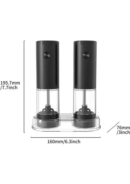 Pilli LED Işıklı Tuz Karabiber Değirmeni Otomatik Baharat Öğütücü Seti fırsatları