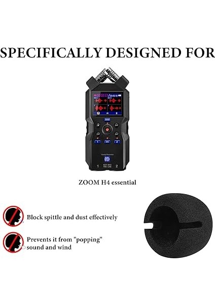 Yaratıcılar Için Köpük Ön Cam Zoom H4 Essential Recorder ile Uyumlu, Mikrofon Rüzgar Kapağı, Sünger Filtresi, Taşınabilir Dijital Kayıt Cihazı (Siyah / 2'li Paket) fiyatları