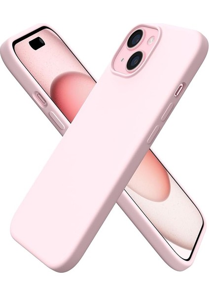 iPhone 15 Silikon Kılıf - Mag-Safe Uyumlu, Yumuşak Dokulu, Darbe Emici, Mikro Fiber Kaplama, Premium Koruma, Parmak Izi Tutmaz, Şık ve Hafif Tasarım - Soft Pembe