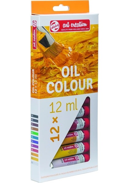 Art Creation Başlangıç Seti Yağlı Boya 12 Renkli (12 ml Tüp) | Yetişkinler Için Boyama