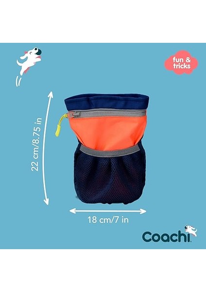 Of Animals Coachi Profesyonel Köpek Eğitim ve Ödül Çantası, Lacivert Mercan fırsatları