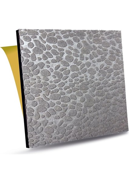 Kendinden Yapışkanlı Ses ve Isı Yalıtım Paneli, Akustik Duvar Paneli, Ses Yalıtım Süngeri, Keçe Kaplı Sünger 40X40 cm 6 Adet/1 M² Gri