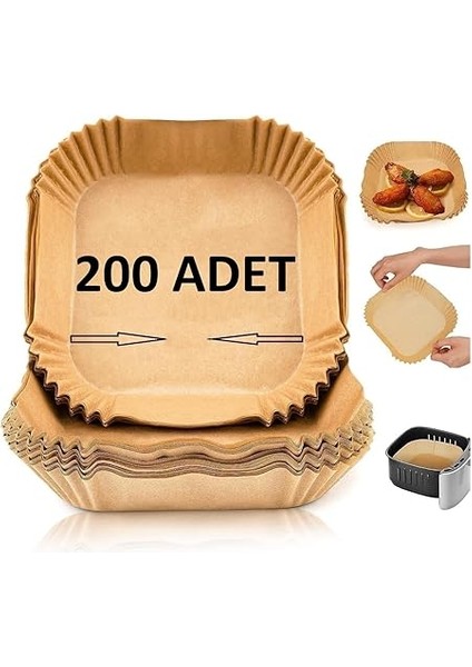 Home Airfryer Pişirme Kağıdı, Fritöz Yağlı Kağıdı, Yanmaz Kağıt 200 Adet Sıcak Hava Fritözleri Için Yağlı Kağıt,yağa ve Suya Dayanıklı Pişirme KAĞIDI(200 Adet) fiyatları