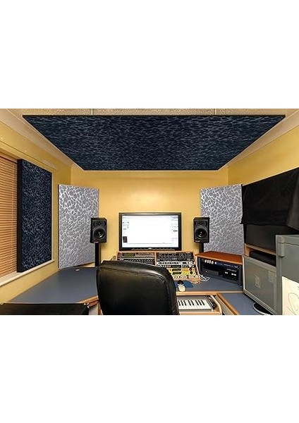 Kendinden Yapışkanlı Ses ve Isı Yalıtım Paneli, Akustik Duvar Paneli, Ses Yalıtım Süngeri, Keçe Kaplı Sünger 40X40 cm 6 Adet/1 M² Gri indirimleri