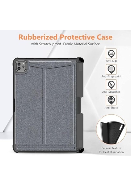 Ipad Air 13inç M3 Çipli 2025 ile Uyumlu Mag Touchpad Blutooth Işıklı Standlı Klavyeli Kılıf indirimleri