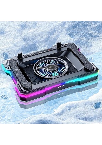 Yeti 2200RPM Rgb Işıklı LED Display Gaming Laptop Notebook Soğutucu Stand modelleri