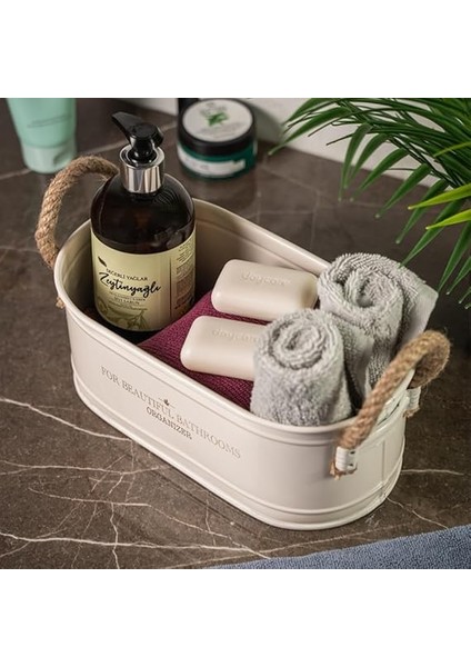 Metal Ip Kulplu Baton Metal Banyo Düzenleyici, Banyo Organizeri (For Beautiful Bathrooms Organizer Baskı) LN1207K fiyatları