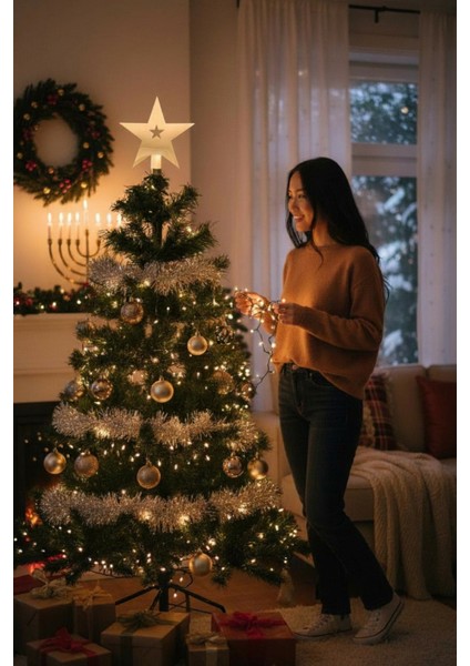 Yılbaşı Çam Ağacı Süsü Yıldız Tepelik 15 cm fiyatları