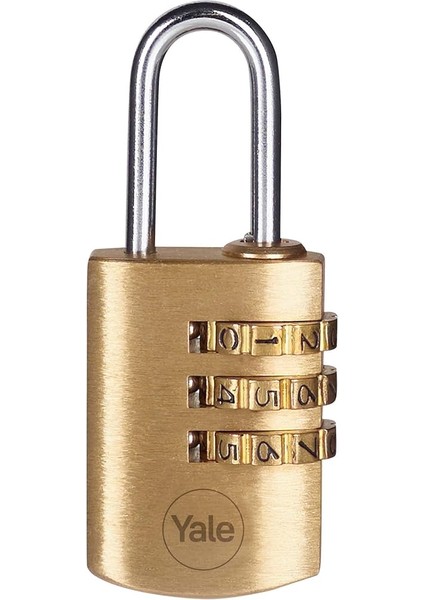 Y150B/22/120/1 Şifreli Pirinç Asma Kilit, Standart Koruma, Çelik Halka, 3 Haneli Şifre, 22 Mm, Sarı indirimleri