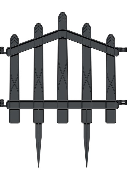 Plastik Bahçe Çiti ve Peyzaj Çiti 1 Adet Çit (Y: 25 Cm/g: 25 Cm) Toprak Ayaklı (Antrasit Gri)