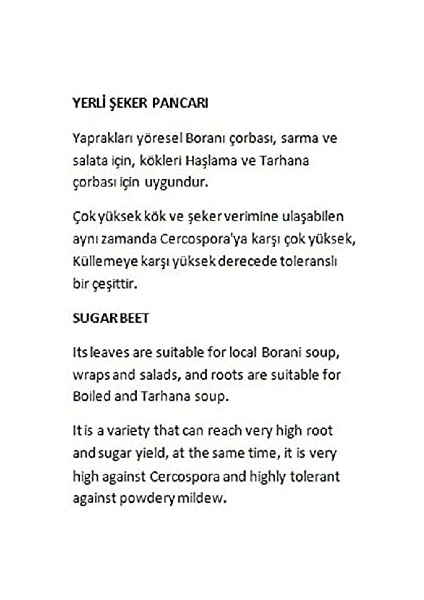 Tarım Ata Tohumu Yerli Şeker Pancarı 100 Adet Tohum fiyatları