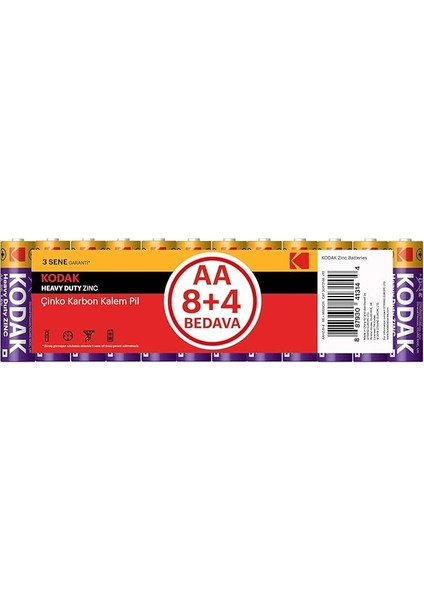 30413146 Çinko Karbon Pil, Kırmızı