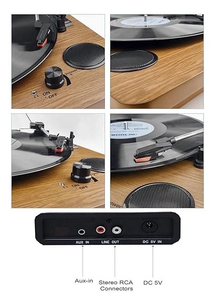 MTX-256 Nostaljik Pikap Plak Çalar (Şarjlı Bluetooth Aux Hoparlörlü 3 Devir) Iğne Dahil fırsatları