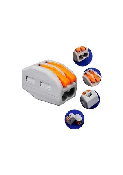 Kolay Kablo Tel Birleştirici Konnektör Vidasız Klemens 250V 32A 1mm/4mm Elektrik Kablo Bağlantı Terminal Soket modelleri