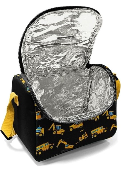 High Siyah Sarı Iş Makinesi Baskılı Okul Beslenme Çantası fiyatları