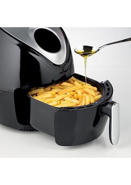 Airy Fryer Digital 4616, Sıcak Hava Fritözü 3,5 Litre, 60 Dakikalık Zamanlayıcı, LCD ve Dokunmatik Ekran, 7 Pişirme Kademeli, Maksimum Sıcaklık 200 °c, 1300 W, Siyah fırsatları