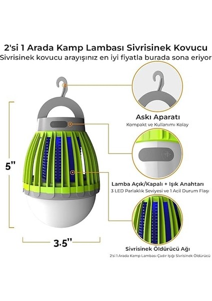 Sivrisinek Kovucu Dış Mekan/iç Mekan Elektrikli, Micro USB Şarj Edilebilir Sivrisinek Kovucu Lamba, Taşınabilir Ipx6 Su Geçirmez LED Işık Elektronik Ampul Kl-01 modelleri