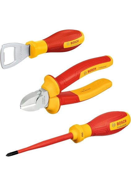 Profesyonel Vde El Aleti Seti 3 Parça (1x Şişe Açacağı; 1x Yıldız Tornavida Ph1 x 100MM; 1x Yan Keski 160MM; 1x L-Boxx Mini)