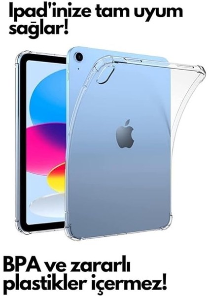 iPad 10. Nesil 10.9 Inç Uyumlu Şeffaf Silikon Tablet Kılıfı Kapak Renksiz 2022 indirimleri