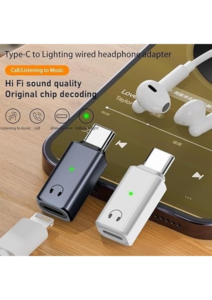 Type C To Lightning Kulaklık Dönüştürücü iPhone iPad Macbook Yuva Çevirici Müzik Dinleme Arama Otgkl fırsatları