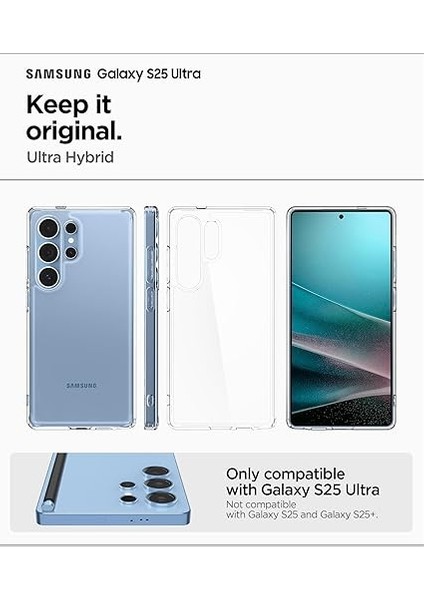 Galaxy S25 Ultra Ince Kılıf Ultra Hybrid Sararma Karşıtı Duraclear™ Hava Kanalı Teknolojisi™ Askeri Sınıf Koruma Crystal Clear Şeffaf Kapak - ACS08961 fiyatları