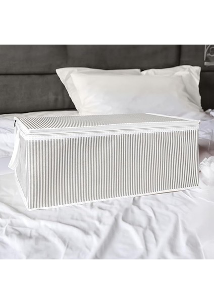 Kapısı Baza Altı Düzenleyici Kumaş Hurç (50 x 30 x 20) (3 Adet Gri)