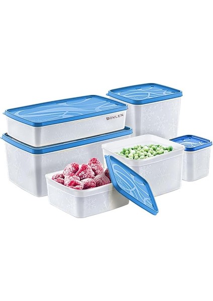Life Alaska Derin Dondurucu Saklama Kabı 6'lı Set 9.5 Litre - Bpa (Mavi)