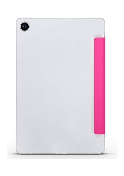 Samsung Galaxy Tab A9 ile Uyumlu Tablet Kılıfı Smart Cover Uyku Modlu Standlı Arkası Sert Şeffaf Kapak - Lacivert fırsatları