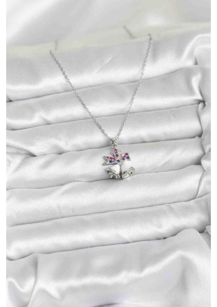 316L Çelik Zincir Gümüş Renk Chirtsmas Bell Model Yılbaşı Temalı Kadın Kolye Kolye