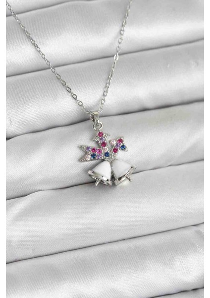 316L Çelik Zincir Gümüş Renk Chirtsmas Bell Model Yılbaşı Temalı Kadın Kolye Kolye fiyatları