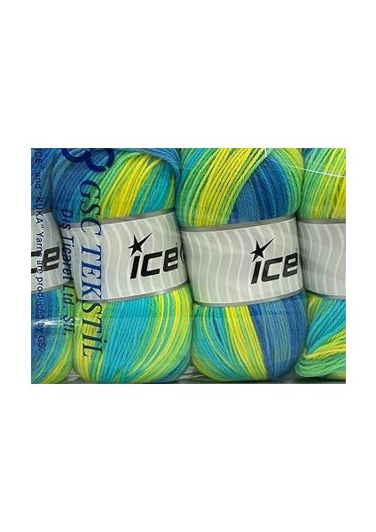 Yarns 4X100GR. Magic Light Turkuaz, Yeşil Tonları, Mavi Tonları fırsatları