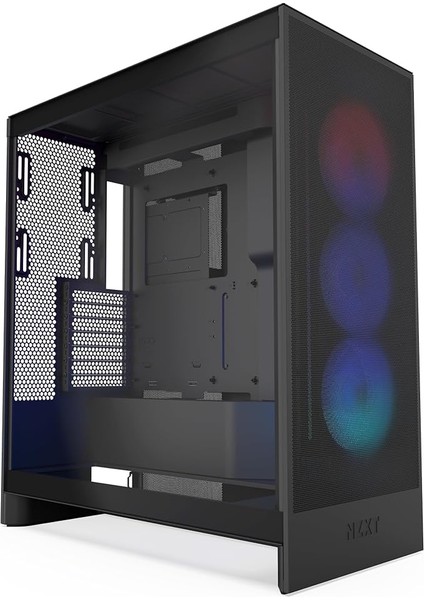 H7 Flow Rgb | Rgb Fanlı Orta Kule Atx Hava Akışı Muhafazası | Doğrudan Gpu Soğutma Için Zeminde Fan Destekler | 360 mm Rgb Tek Çerçeveli Fan | Kablo Yönetimi | Siyah