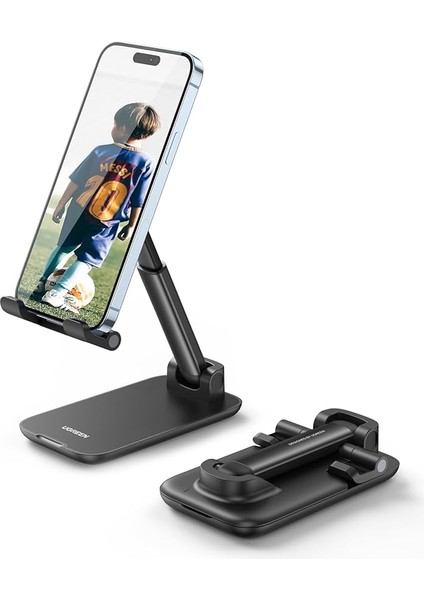 Katlanabilir Telefon Tutacağı iPhone ile Uyumlu Galaxy Redmi Huawei (Siyah)