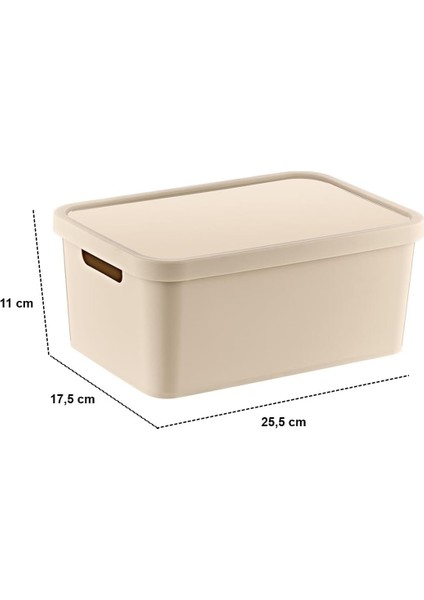 4'lü Set Stafi Çok Amaçlı Kapaklı Kutu Latte 4,5 Lt - Latte, Çok Amaçlı Kapaklı Kutu, Ev-Ofis-Depo Için, Kapaklı Saklama Kutusu modelleri