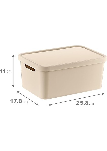 4'lü Set Stafi Çok Amaçlı Kapaklı Kutu Latte 4,5 Lt - Latte, Çok Amaçlı Kapaklı Kutu, Ev-Ofis-Depo Için, Kapaklı Saklama Kutusu fırsatları