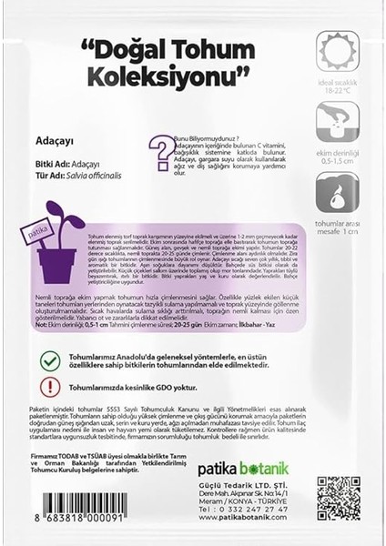 Botanik 50 Adet Adaçayı (Salvia Officinalis) Çiçek Tohumu modelleri