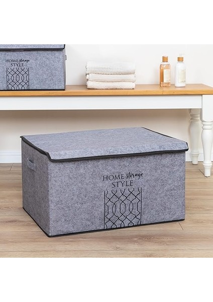 Kapısı Keçe Çok Amaçlı Kapaklı Düzenleyici Kutu (Mega Plus, Gri) modelleri