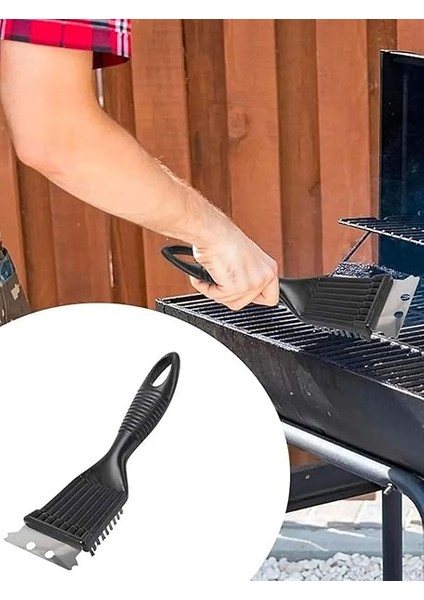 Paslanmaz Çelik Mangal Temizlik Fırçası Ergonomik Saplı 2’si 1 Arada Barbekü Izgara Temizleyici Dayanıklı ve Etkili Tasarım modelleri