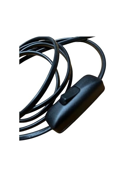 Adet Fişli Anahtarlı Arapuarlı Hazır Kablo | 2 Metre, 0.50 Mm² Siyah | Aplik, Abajur, Masa Lambası, LED Trafosu Için Pratik Uzatma Kablosu (3) modelleri