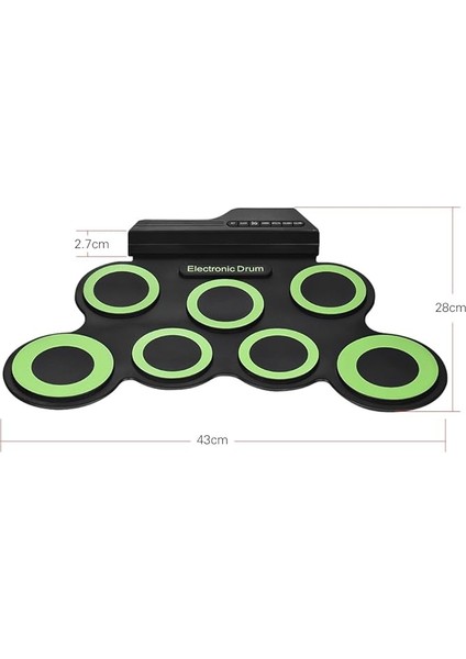 Kompakt Boyutlu Taşınabilir Dijital Elektronik Roll Up Bateri Kiti 7 Silikon Davul Pedleri Davullarla Güçlendirilmiş USB Ayak Pedalları Uygulamaya Yeni Başlayanlar Için 3.5mm Ses Kablosu Çocuk fiyatları