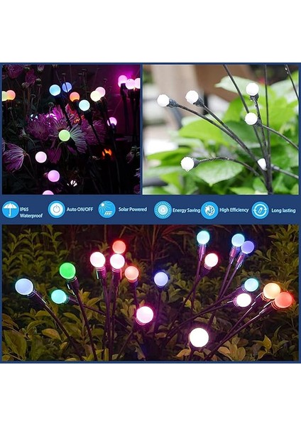 Güneş Enerjili Bahçe Çim Lambası Ateşböceği Işıkları Su Geçirmez Dış Mekan Yolu Işık Peyzaj Dekoratif Gece Işıkları fiyatları