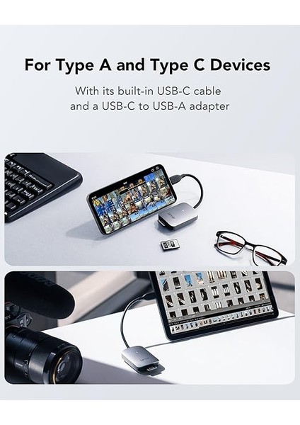 RW515 Cfexpress Tip A Kart Okuyucu, 900 Mb/s'ye Kadar, Cfe Tip A Kart Için USB 3.2 Gen 2 Bellek Kartı Okuyucu, Usb-C Kablosu/usb-C - Usb-A Adaptörü Dahil Cf Kart Okuyucu (LRW515U-RNHNG) fırsatları