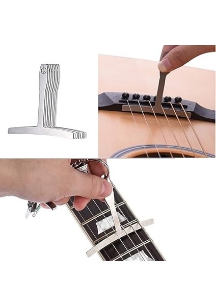 Gitar Luthier Araçları Kiti 9 Radius Ölçer 32 Bıçak Gitar Tamir Için Feeler Ölçer Bakım modelleri