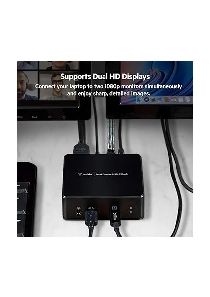 Usb-C Çift Ekran Bağlantı Istasyonu (85W Güç Dağıtımı, Hdmı, Usb-A 3.1 Gen 1, Usb-C, USB C Dizüstü Bilgisayar Için Ses Girişi/çıkışı) fırsatları