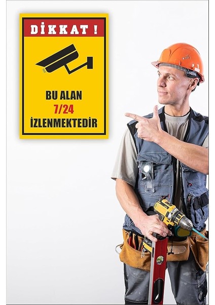 Iş Güvenliği Bu Bölge Kamera Ile Izlenmektedir Levhası Beyaz 20 x 30 KARBONNM2098 fiyatları