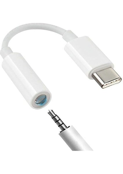 Type-C To 3.5mm Örgülü Aux Kablo Dönüştürücüleri (Tüm Type-C Girişli Telefonlar ile Uyumludur - iPhone 15 Destekler (3.5 Kulaklık Giriş) modelleri